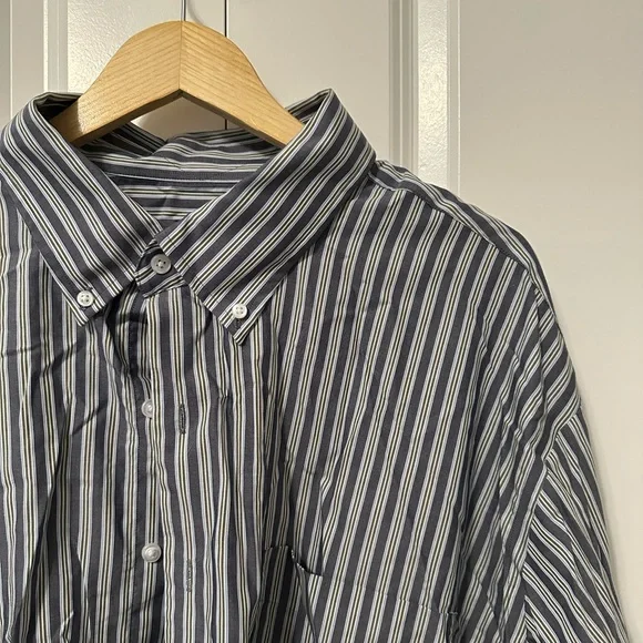 DXL Mens Striped Dress Shirt (3XLT)